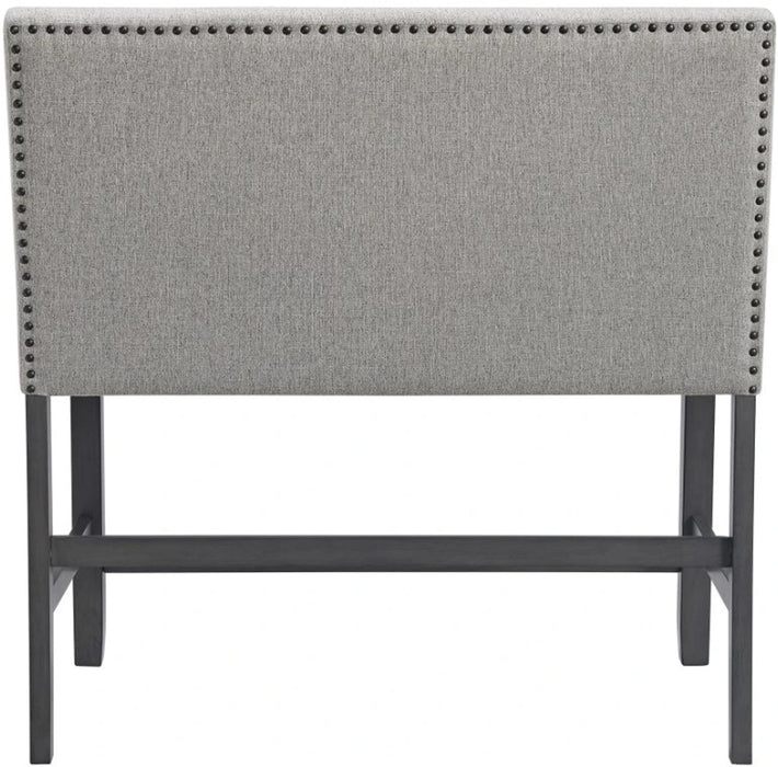Elements International Seneca Counter Height Dining Bench with Back in Grey