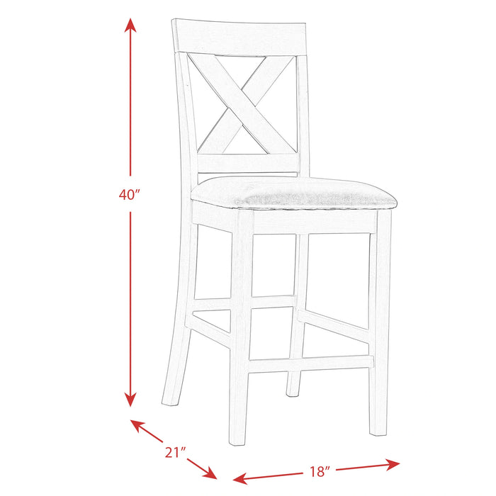 Alex Counter Side Chair W/Brown PU Espresso (2 Per Pack)