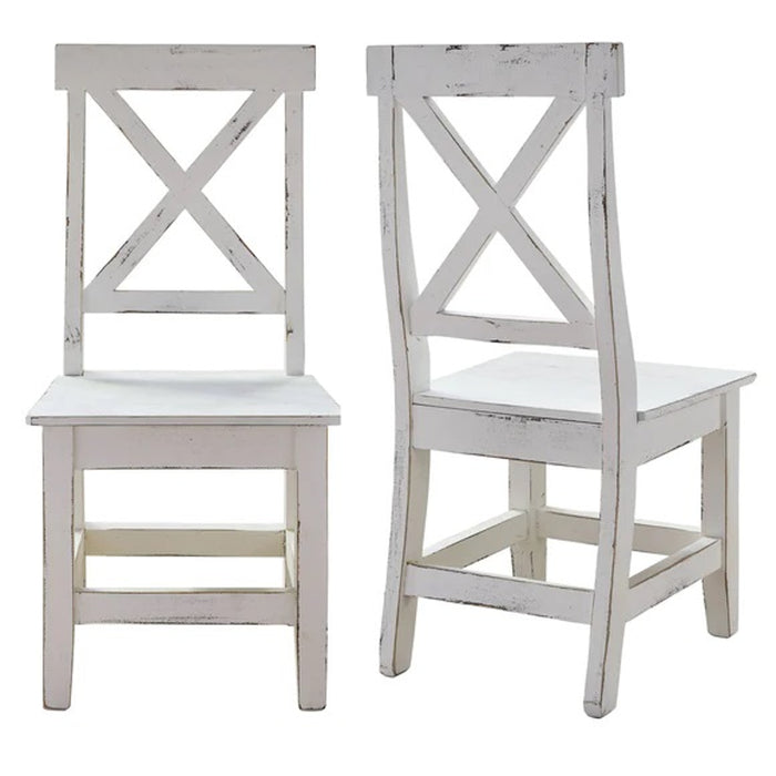 Elements International Britton Wooden Side Chair (Set of 2) in White image