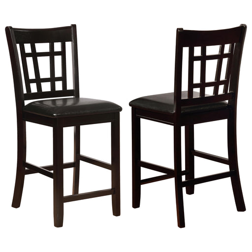 Lavon Upholstered Counter Height Stools Black and Espresso (Set of 2) image