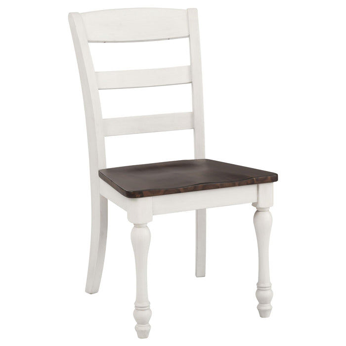 Madelyn Ladder Back Side Chairs Dark Cocoa and Coastal White (Set of 2) image