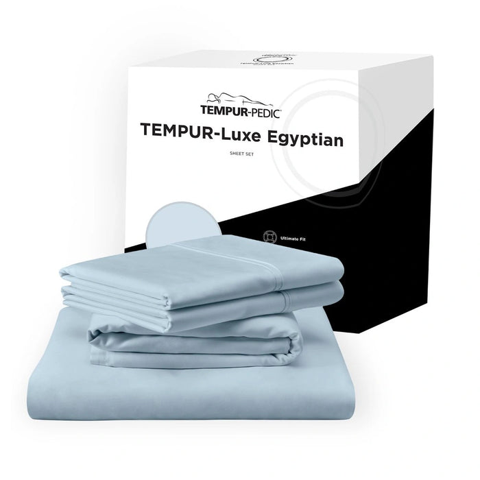 TEMPUR Luxe Egyptian Cotton Sheet Set Sleepy Blue