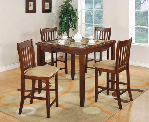 Jardin 5-piece Counter Height Dining Set Red Brown and Tan image