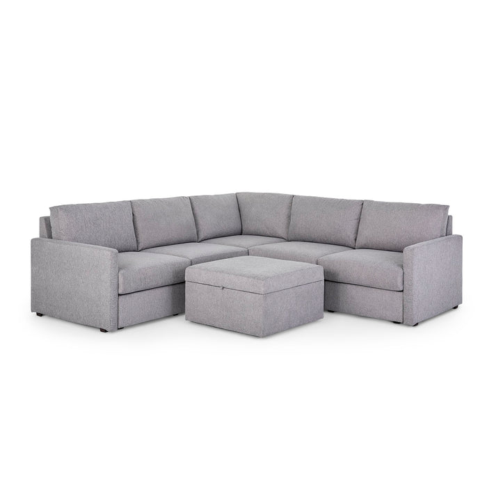 Flex 5-Seat Sectional with Narrow Arm and Storage Ottoman - 5000003374 - Pierce Furniture Gallery