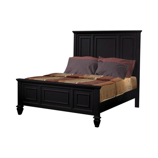 Sandy Beach Queen Panel Bed with High Headboard Black image