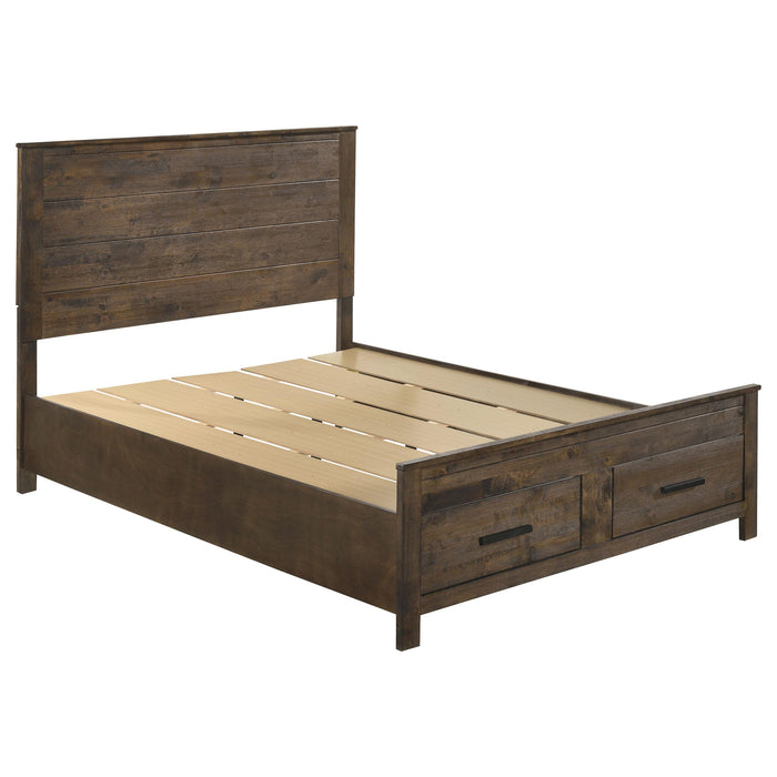 Woodmont Eastern King & Queen Storage Bed Rustic Golden Brown
