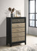 Valencia 5-drawer Chest Light Brown and Black image
