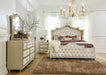 Antonella 4-Piece Eastern King Upholstered Tufted Bedroom Set Ivory and Camel image