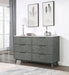 Nathan 6-drawer Dresser White Marble and Grey image