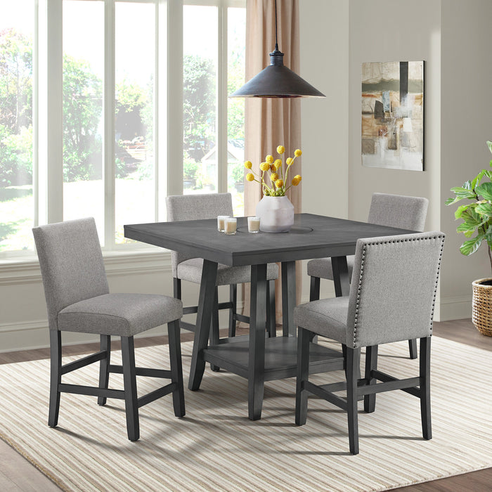 Seneca Counter Side Chair with Grey Fabric (2 Per Carton)