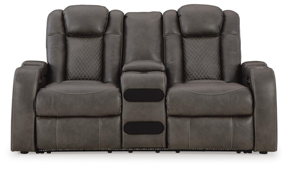 Fyne-Dyme Power Reclining Loveseat with Console - Pierce Furniture Gallery