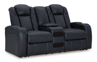 Fyne-Dyme Power Reclining Loveseat with Console - Pierce Furniture Gallery