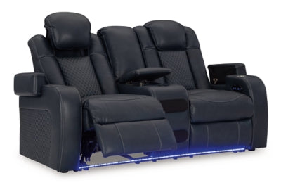 Fyne-Dyme Power Reclining Loveseat with Console - Pierce Furniture Gallery