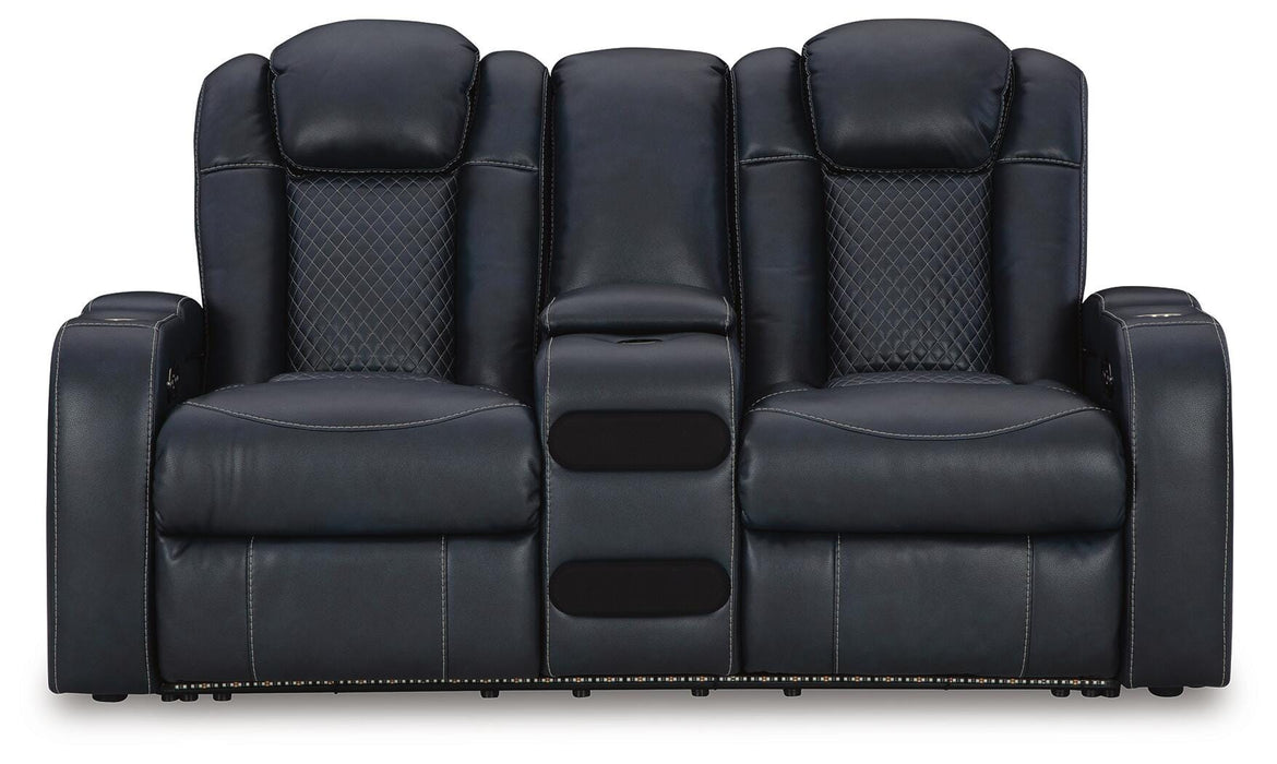 Fyne-Dyme Power Reclining Loveseat with Console - Pierce Furniture Gallery