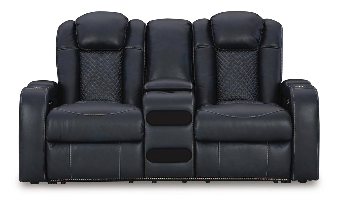 Fyne-Dyme Power Reclining Loveseat with Console - Pierce Furniture Gallery