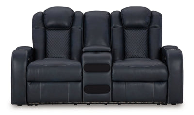 Fyne-Dyme Power Reclining Loveseat with Console - Pierce Furniture Gallery