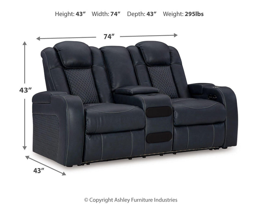 Fyne-Dyme Power Reclining Loveseat with Console - Pierce Furniture Gallery