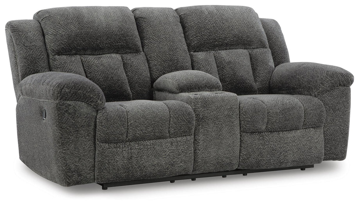 Frohn Reclining Loveseat with Console - Pierce Furniture Gallery