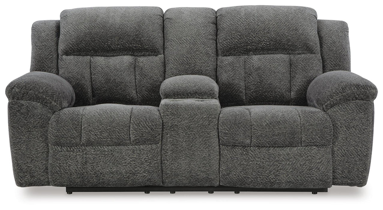 Frohn Reclining Loveseat with Console - Pierce Furniture Gallery