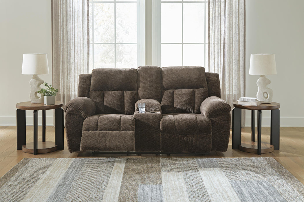 Frohn Reclining Loveseat with Console - Pierce Furniture Gallery