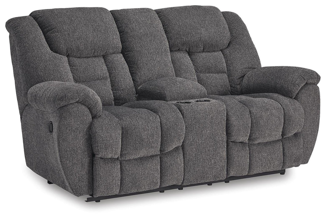 Foreside Reclining Loveseat with Console - Pierce Furniture Gallery