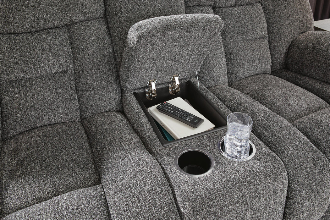 Foreside Reclining Loveseat with Console - Pierce Furniture Gallery
