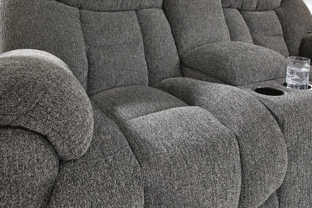 Foreside Reclining Loveseat with Console - Pierce Furniture Gallery