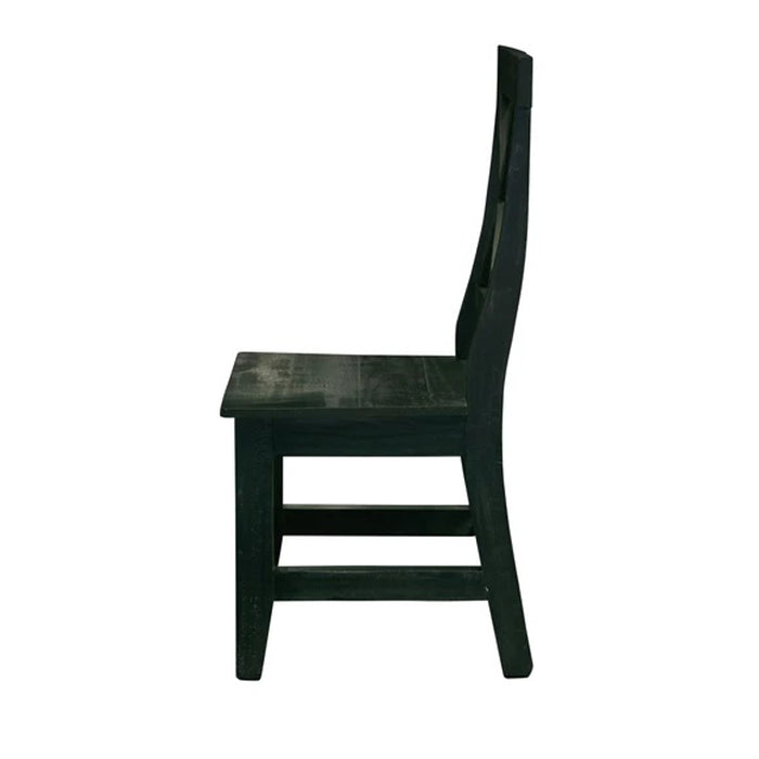 Elements International Britton Wooden Side Chair (Set of 2) in Charcoal