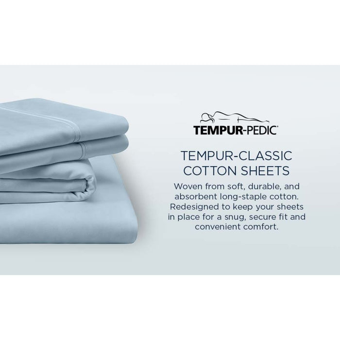 TEMPUR Classic Cotton Sheet Set Sleepy Blue