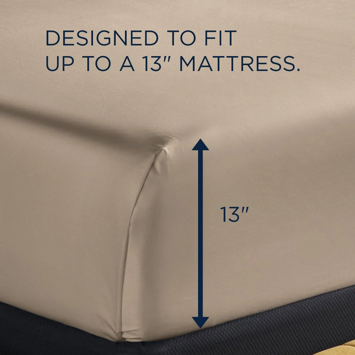 TEMPUR Luxe Egyptian Cotton Sheet Set Sandstone