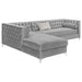 Bellaire Button-tufted Upholstered Sectional Silver image