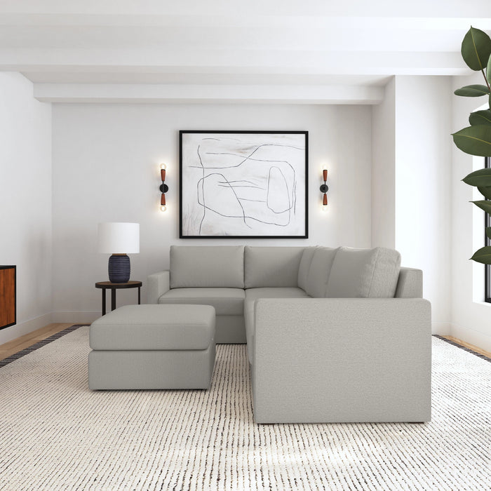 Flex 4-Seat Sectional with Standard Arm and Ottoman