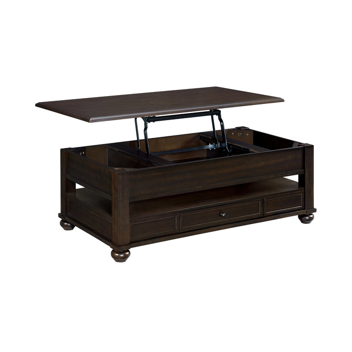 Wagner Rectangular Lift-Top Coffee Table w/ Casters in Cherry