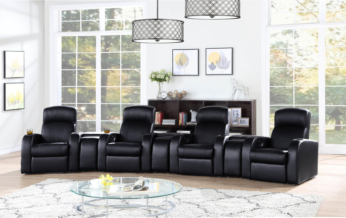 Cyrus Upholstered Recliner Home Theater Set