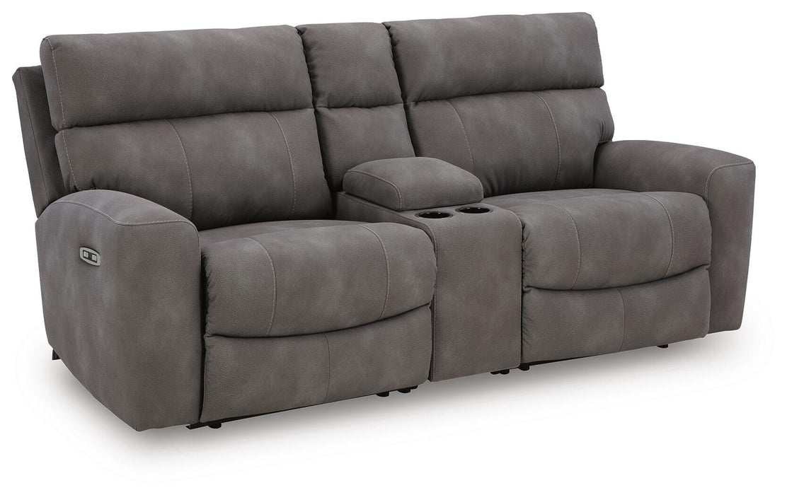 Next-Gen DuraPella Power Reclining Sectional Loveseat with Console - Pierce Furniture Gallery