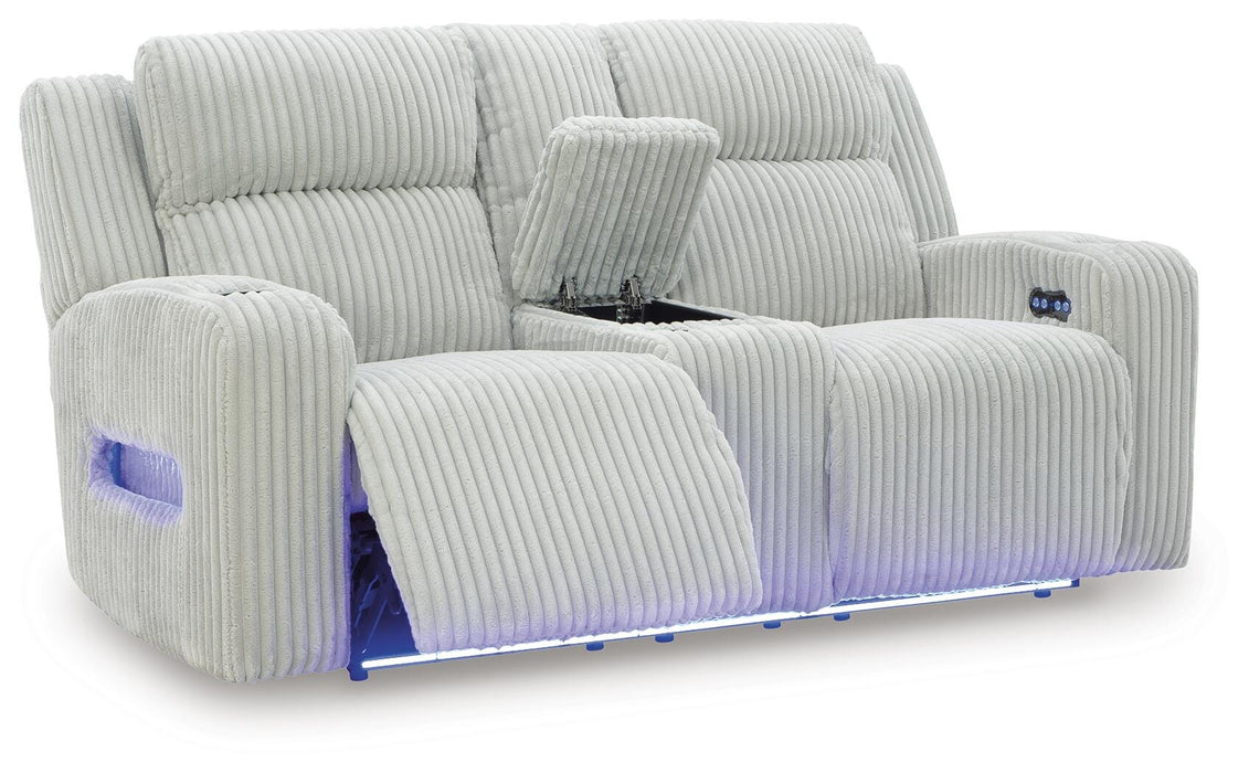 Forest Lake Power Reclining Loveseat with Console - Pierce Furniture Gallery