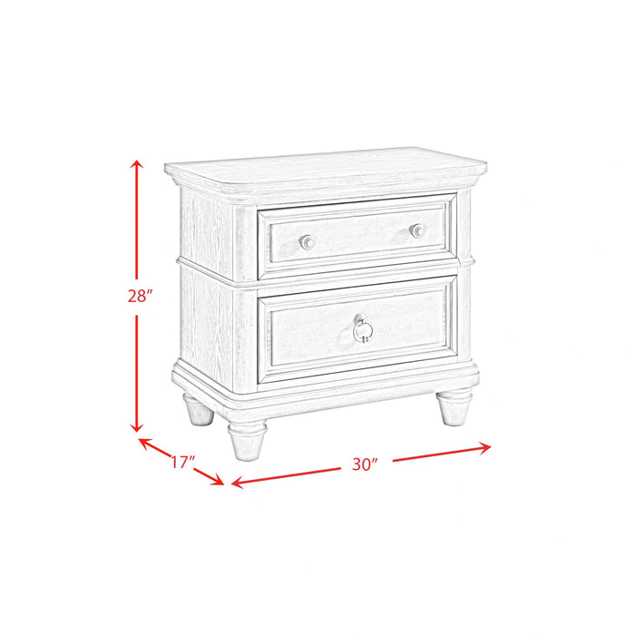 Whit-Ash Panel Bedroom Set with Door Chest