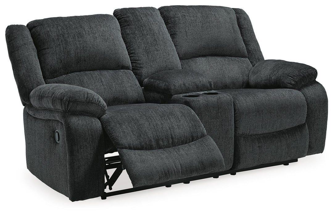 Draycoll Reclining Loveseat with Console - Pierce Furniture Gallery