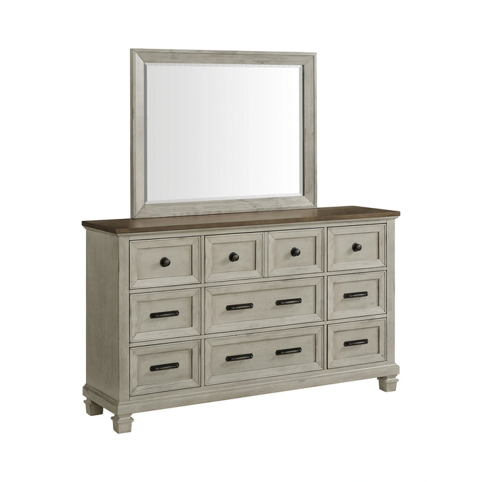Farmington Bedroom Set in Medium Brown and Washed Stone