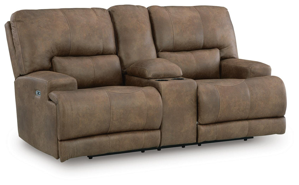 Beckley Place Power Reclining Loveseat with Console - Pierce Furniture Gallery