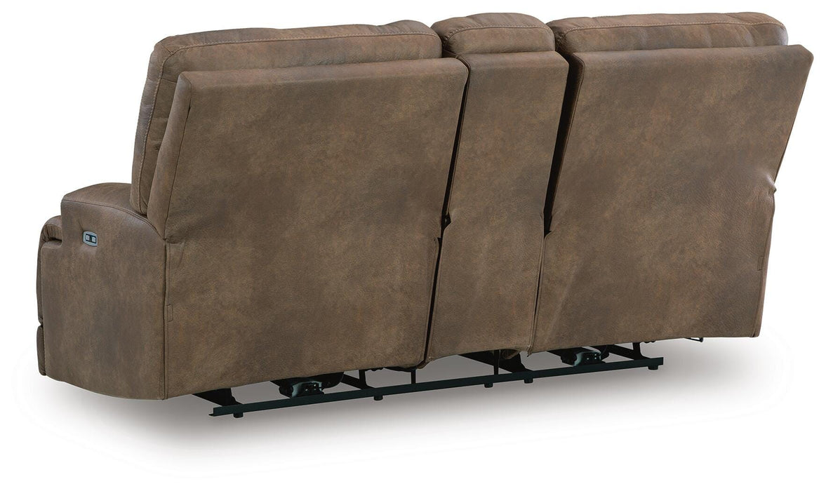 Beckley Place Power Reclining Loveseat with Console - Pierce Furniture Gallery