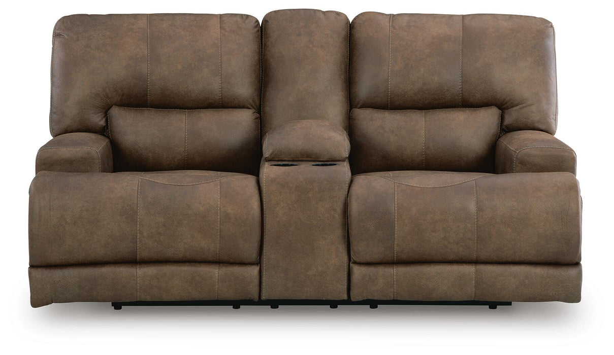 Beckley Place Power Reclining Loveseat with Console - Pierce Furniture Gallery