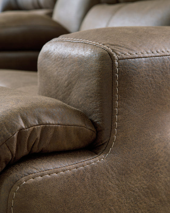 Beckley Place Power Reclining Loveseat with Console - Pierce Furniture Gallery