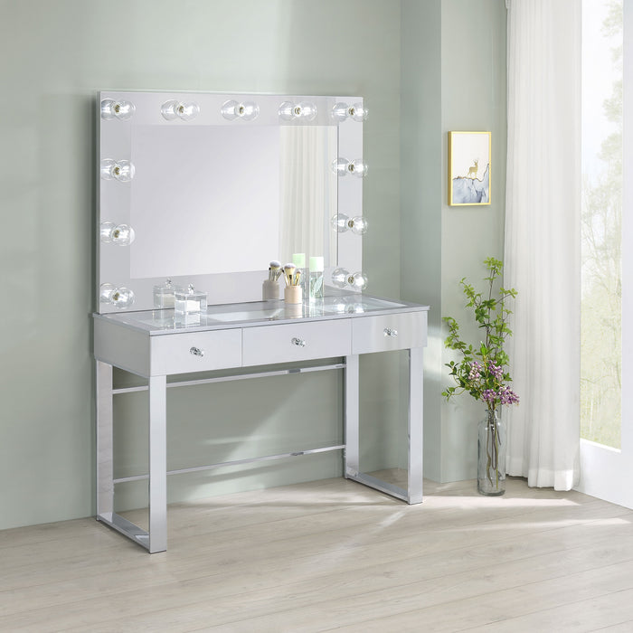Umbridge Makeup Vanity Table with LED Mirror - Pierce Furniture Gallery