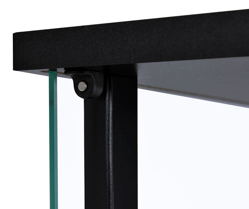 Cyclamen 3-shelf Glass Curio Cabinet Black and Clear