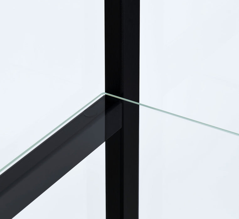 Cyclamen 3-shelf Glass Curio Cabinet Black and Clear