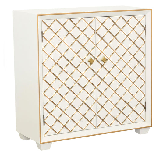 Belinda 2-door Accent Cabinet White and Gold image
