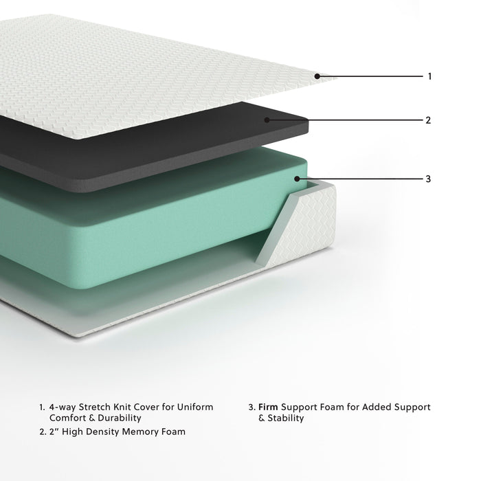Chime 12 Inch Memory Foam Mattress in a Box - Pierce Furniture Gallery