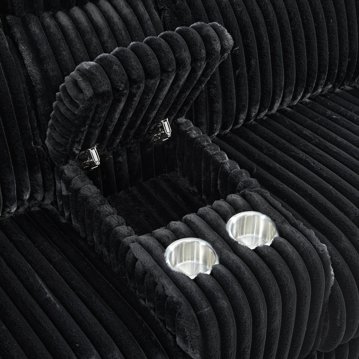 Admiral Motion Loveseat with Console in Masis Black