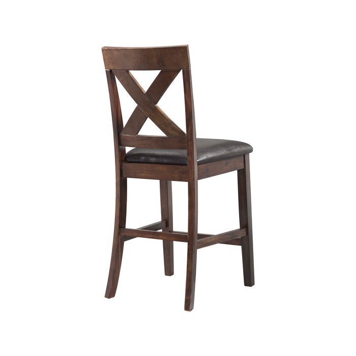 Alex Counter Side Chair W/Brown PU Espresso (2 Per Pack)